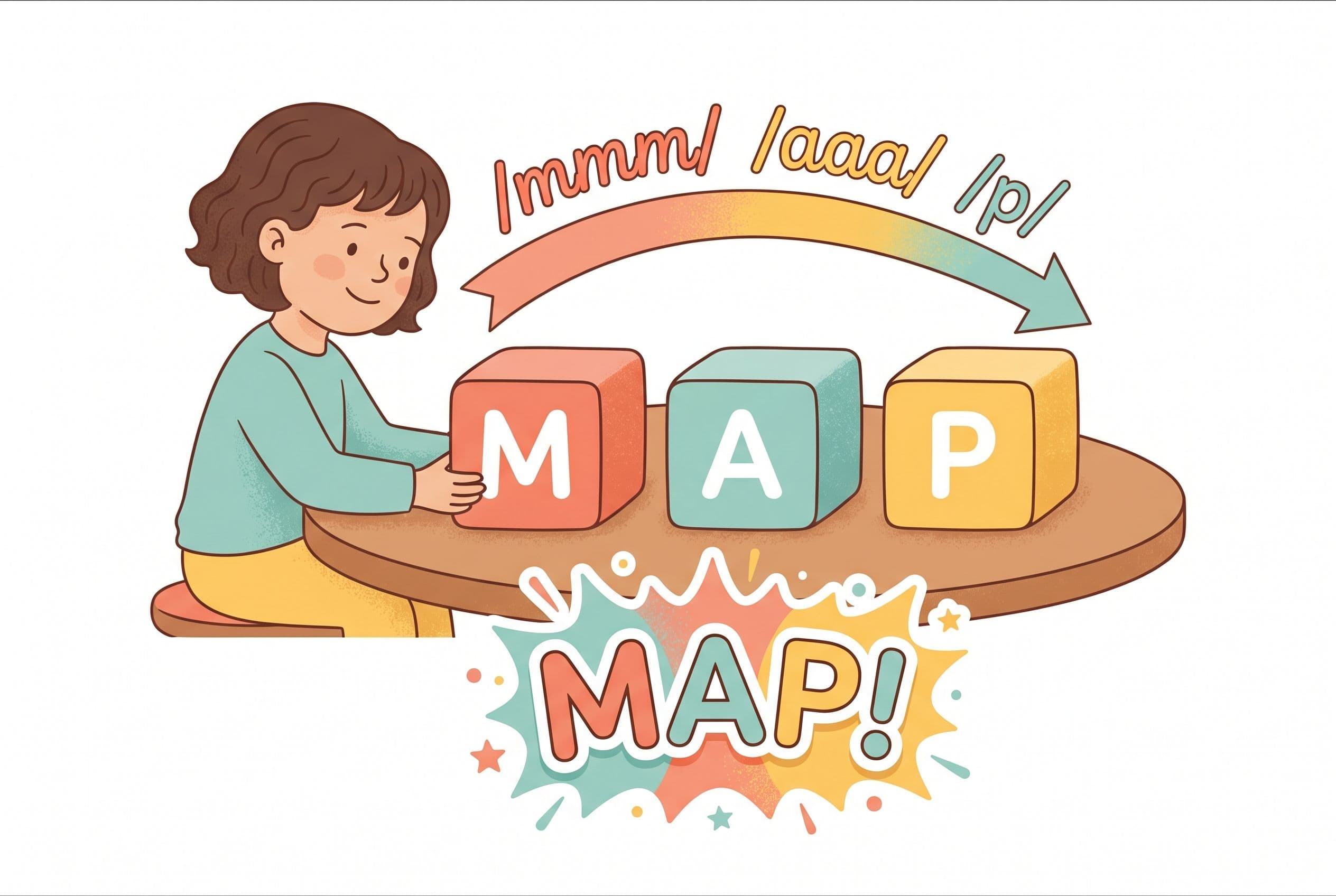 A friendly, clean editorial illustration showing the concept of continuous blending. An illustrated child figure sits at a ta